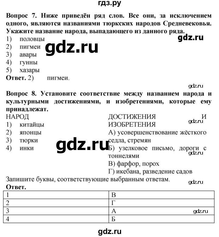 ГДЗ по истории 6 класс Уколова тетрадь-экзаменатор Средние века (Ведюшкин)  страница - 28, Решебник 2019