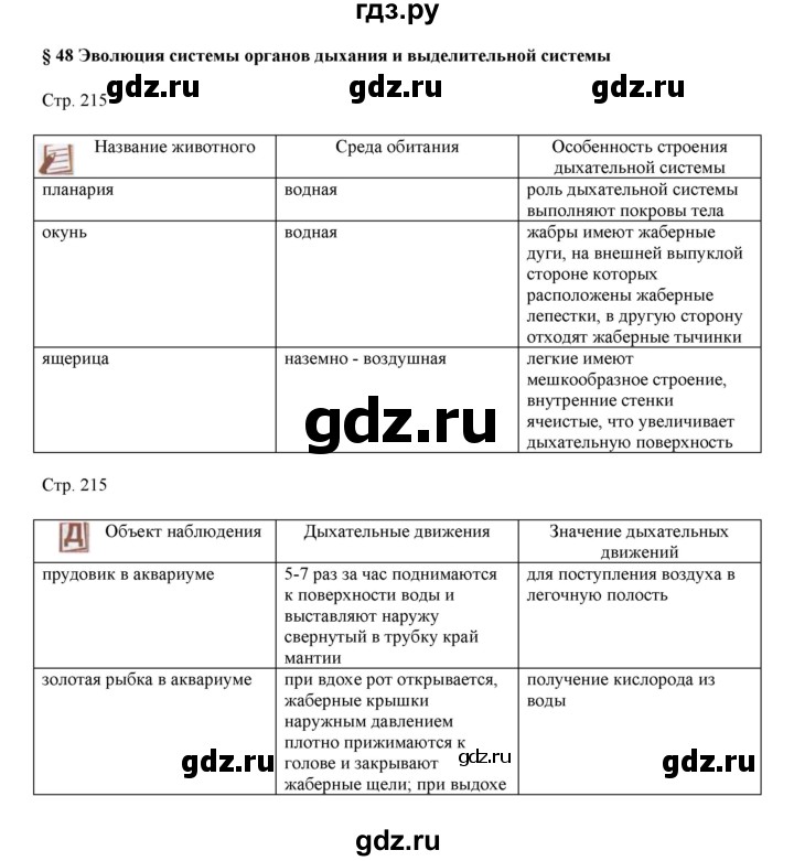 ГДЗ по биологии 7 класс Шаталова   параграф - 48, Решебник
