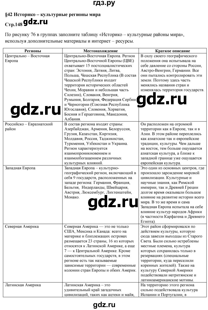 ГДЗ по географии 7 класс Егорина   параграф - 42, Решебник