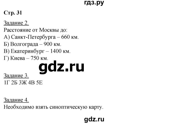 ГДЗ по географии 6 класс Румянцев рабочая тетрадь (Климанова)  страница - 31, Решебник 2017