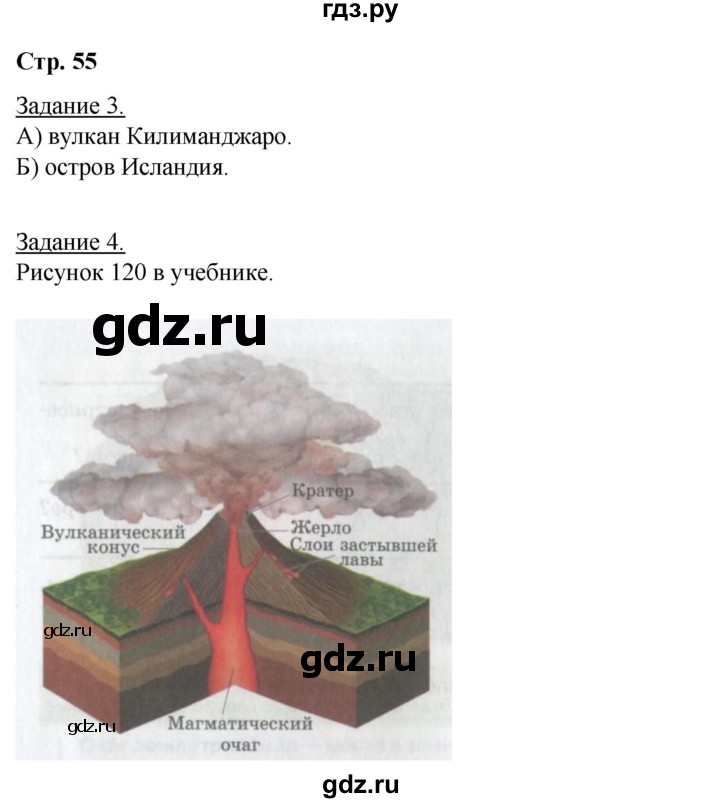 ГДЗ по географии 6 класс Румянцев рабочая тетрадь (Климанова)  страница - 55, Решебник 2017