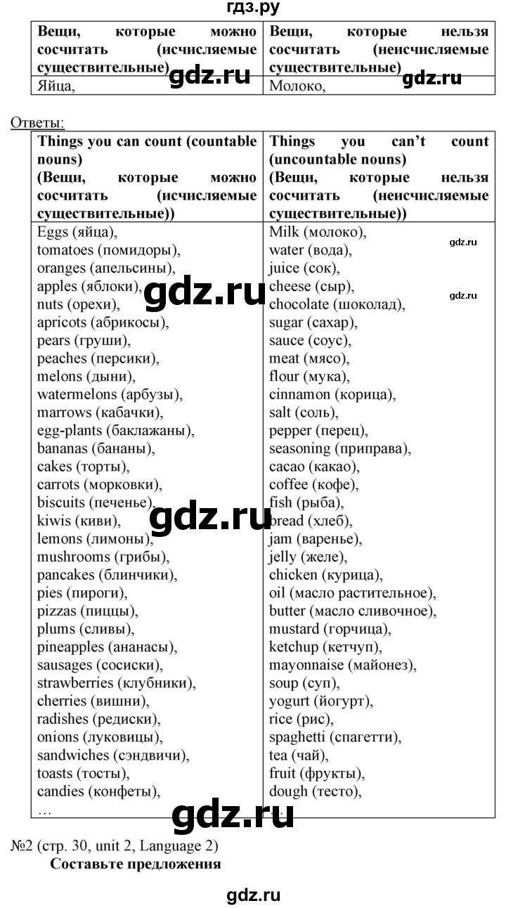 ГДЗ по английскому языку 8 класс Пахомова   страница - 30, Решебник