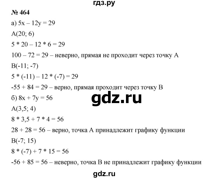 ГДЗ по алгебре 8 класс Бунимович   упражнение - 464, Решебник