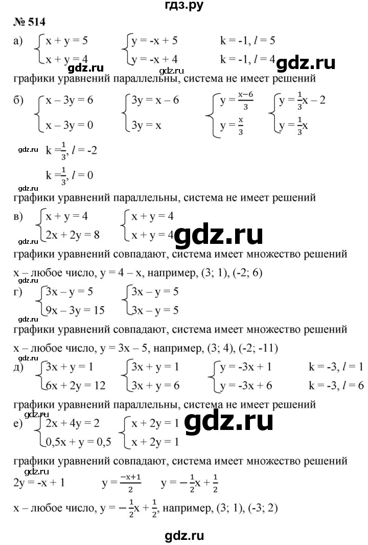 ГДЗ по алгебре 8 класс Бунимович   упражнение - 514, Решебник