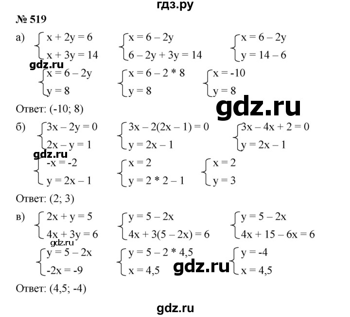 ГДЗ по алгебре 8 класс Бунимович   упражнение - 519, Решебник