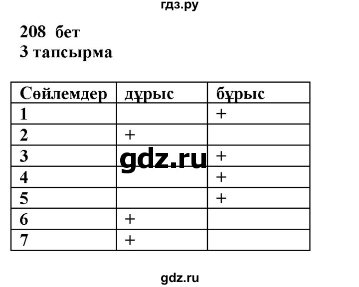 ГДЗ по казахскому языку 6 класс Аринова   страница - 208, Решебник