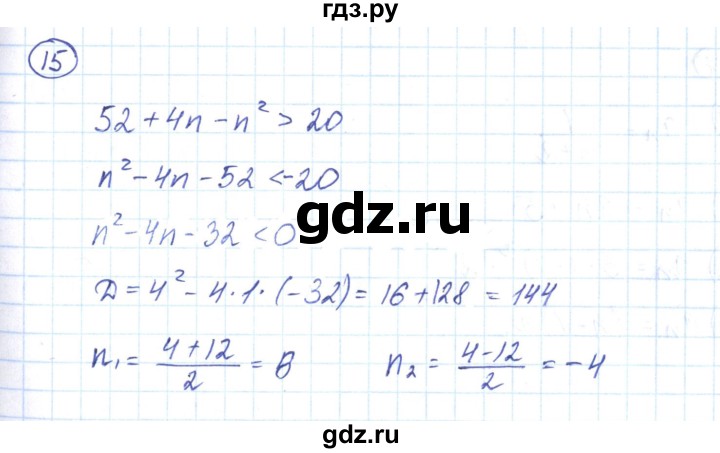 ГДЗ по алгебре 9 класс Мерзляк рабочая тетрадь  параграф 21 - 15, Решебник