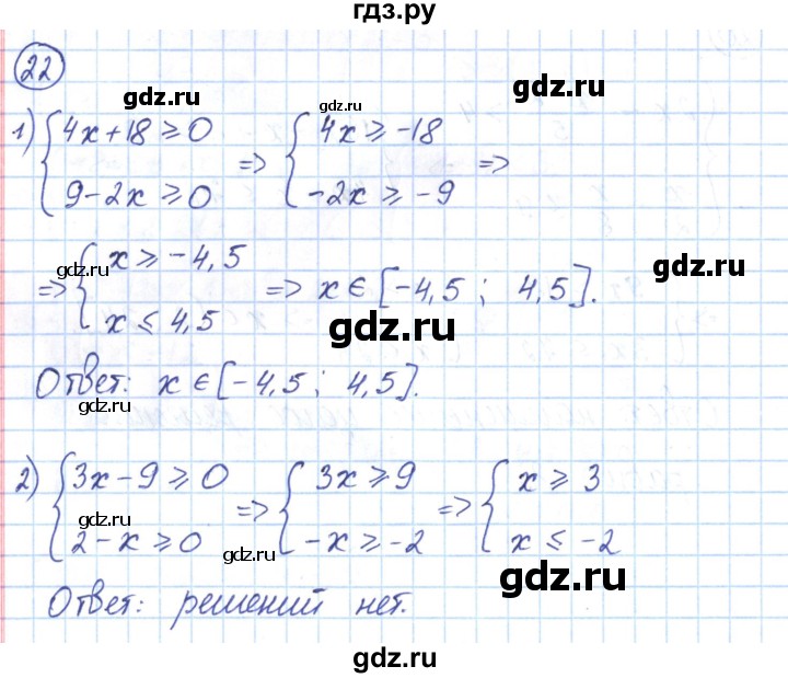 ГДЗ по алгебре 9 класс Мерзляк рабочая тетрадь  параграф 6 - 22, Решебник