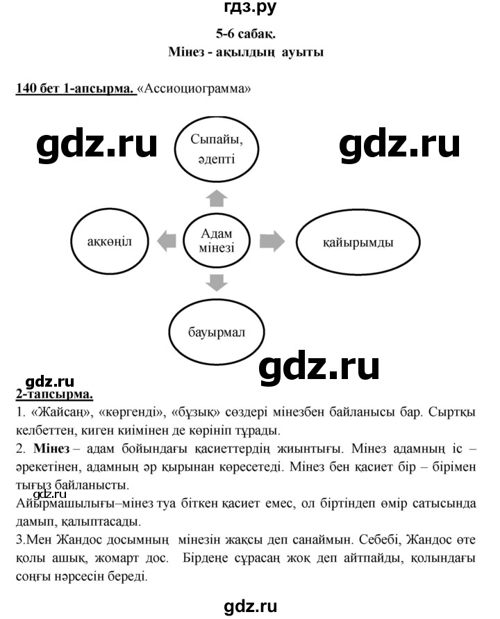 ГДЗ по казахскому языку 5 класс Даулетбекова   страница - 140, Решебник