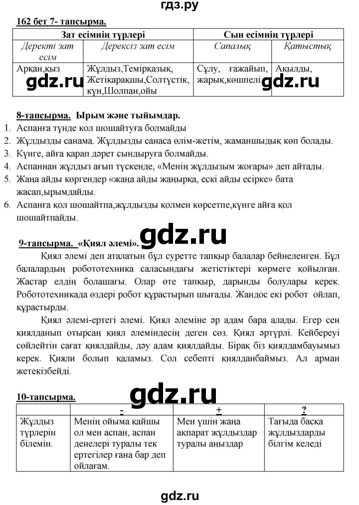 ГДЗ по казахскому языку 5 класс Даулетбекова   страница - 162, Решебник