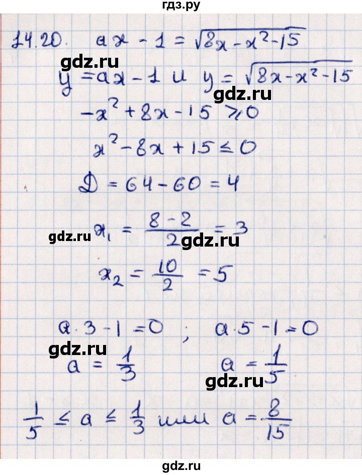 ГДЗ по алгебре 10 класс Мерзляк  Углубленный уровень параграф 14 - 14.20, Решебник №1