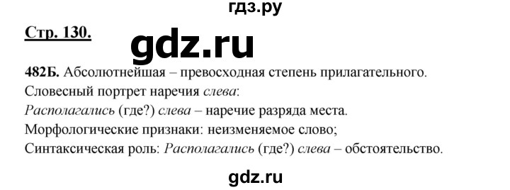 ГДЗ по русскому языку 6 класс Сабитова   упражнение - 482, Решебник