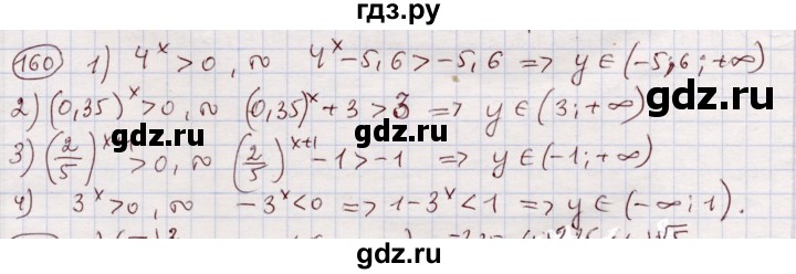 ГДЗ по алгебре 11 класс Абылкасымова   упражнение - 160, Решебник