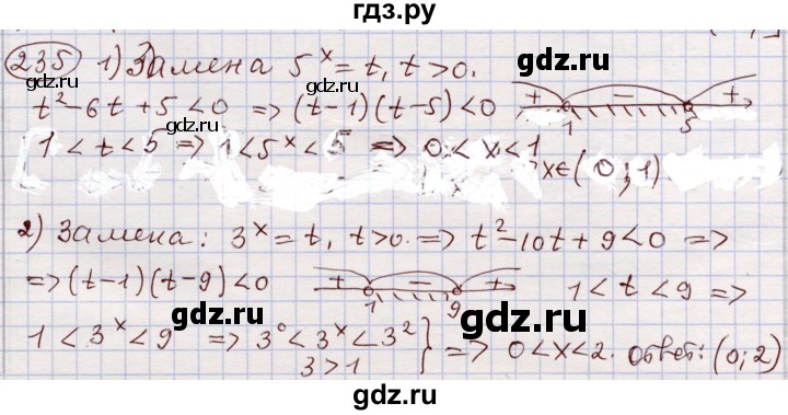 ГДЗ по алгебре 11 класс Абылкасымова   упражнение - 235, Решебник