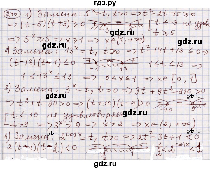 ГДЗ по алгебре 11 класс Абылкасымова   упражнение - 240, Решебник