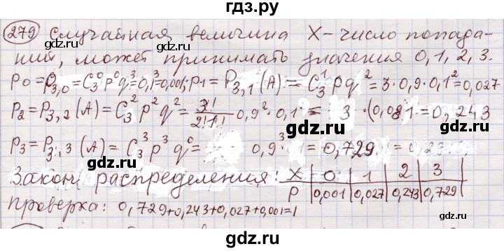 ГДЗ по алгебре 11 класс Абылкасымова   упражнение - 279, Решебник