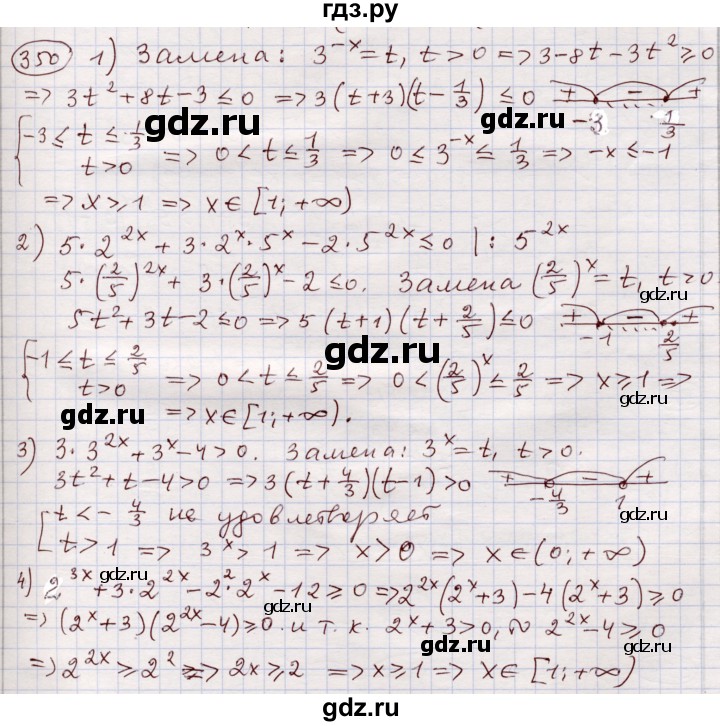 ГДЗ по алгебре 11 класс Абылкасымова   упражнение - 350, Решебник