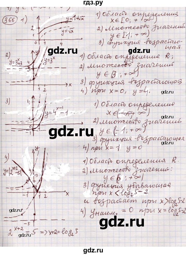 ГДЗ по алгебре 11 класс Абылкасымова   упражнение - 366, Решебник