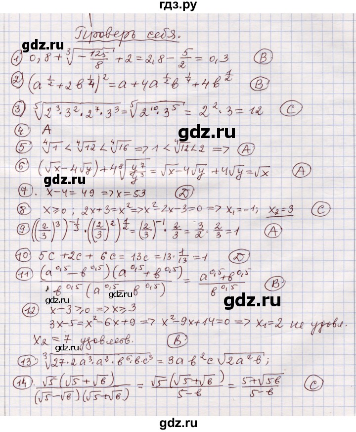 ГДЗ по алгебре 11 класс Абылкасымова   проверь себя. глава - 2, Решебник