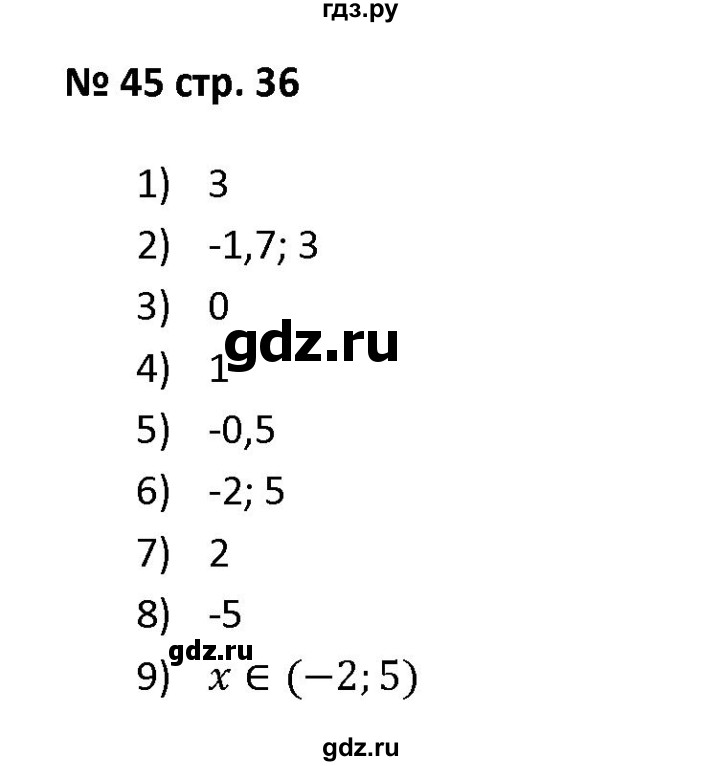 ГДЗ по алгебре 7 класс Лебединцева рабочая тетрадь  задание - 45, Решебник