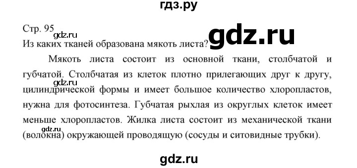 ГДЗ по биологии 5 класс Трайтак   страница - 95, Решебник