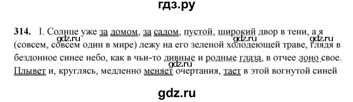 ГДЗ по русскому языку 10‐11 класс Рыбченкова  Базовый уровень упражнение - 314, Решебник