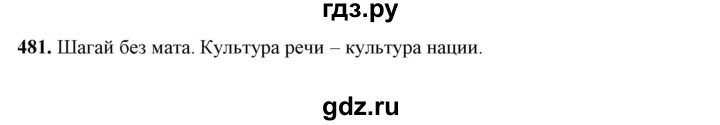 ГДЗ по русскому языку 10‐11 класс Рыбченкова  Базовый уровень упражнение - 481, Решебник