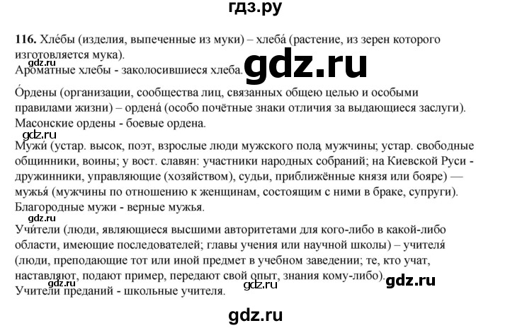 ГДЗ по русскому языку 6 класс Александрова   упражнение - 116, Решебник №1 2023