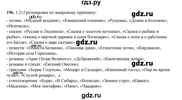 ГДЗ по русскому языку 6 класс Александрова   упражнение - 196, Решебник №1 2023