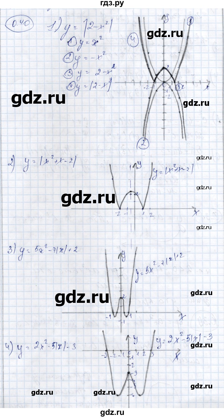 ГДЗ по алгебре 9 класс Шыныбеков   раздел 0 / упражнение - 0.40, Решебник