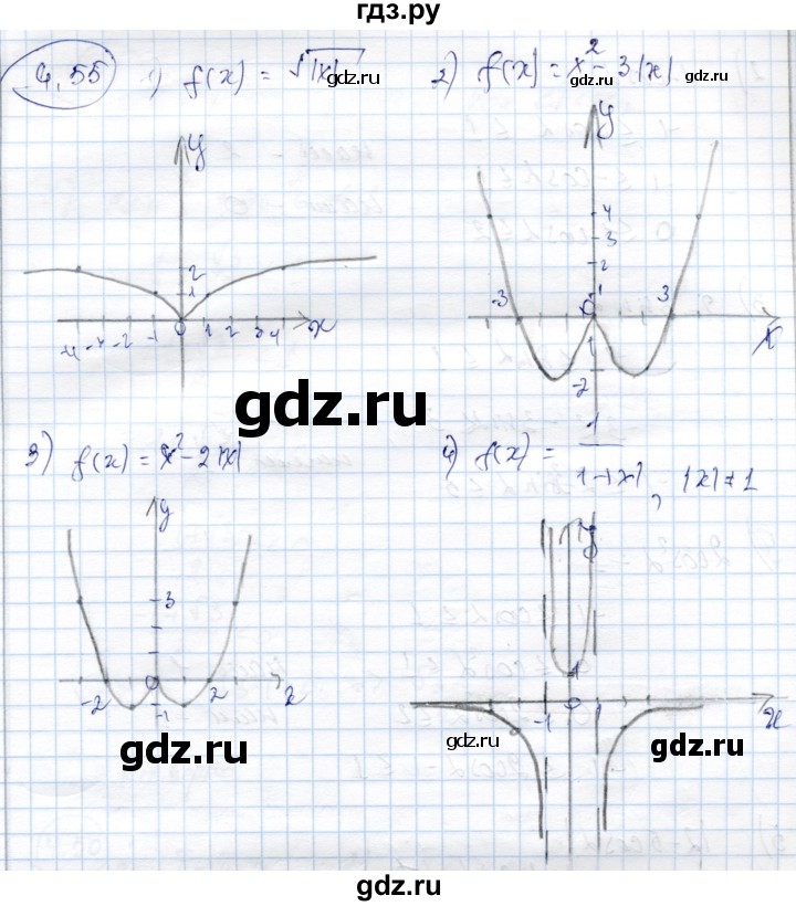 ГДЗ по алгебре 9 класс Шыныбеков   раздел 4 - 4.55, Решебник