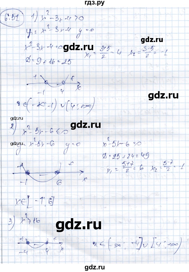 ГДЗ по алгебре 9 класс Шыныбеков   раздел 6 - 6.51, Решебник