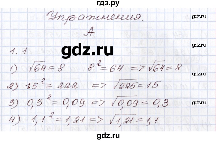 ГДЗ по алгебре 8 класс Шыныбеков   раздел 1 - 1.1, Решебник
