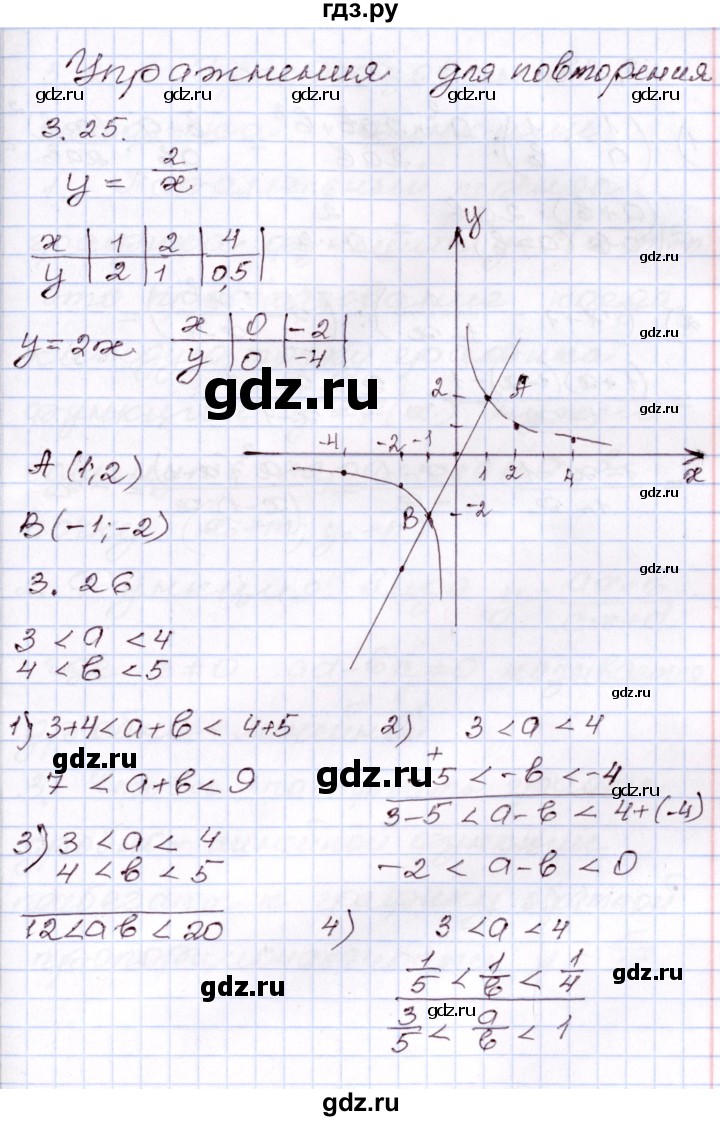 ГДЗ по алгебре 8 класс Шыныбеков   раздел 3 - 3.25, Решебник