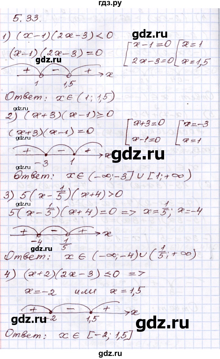 ГДЗ по алгебре 8 класс Шыныбеков   раздел 5 - 5.33, Решебник