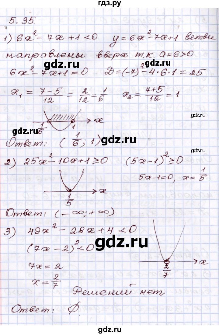 ГДЗ по алгебре 8 класс Шыныбеков   раздел 5 - 5.35, Решебник