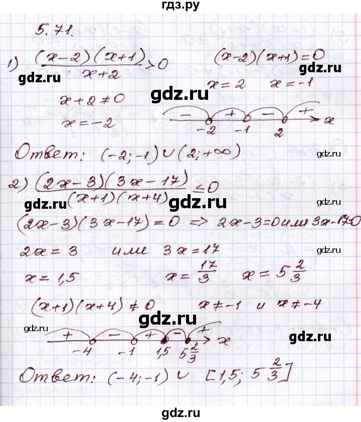 ГДЗ по алгебре 8 класс Шыныбеков   раздел 5 - 5.71, Решебник
