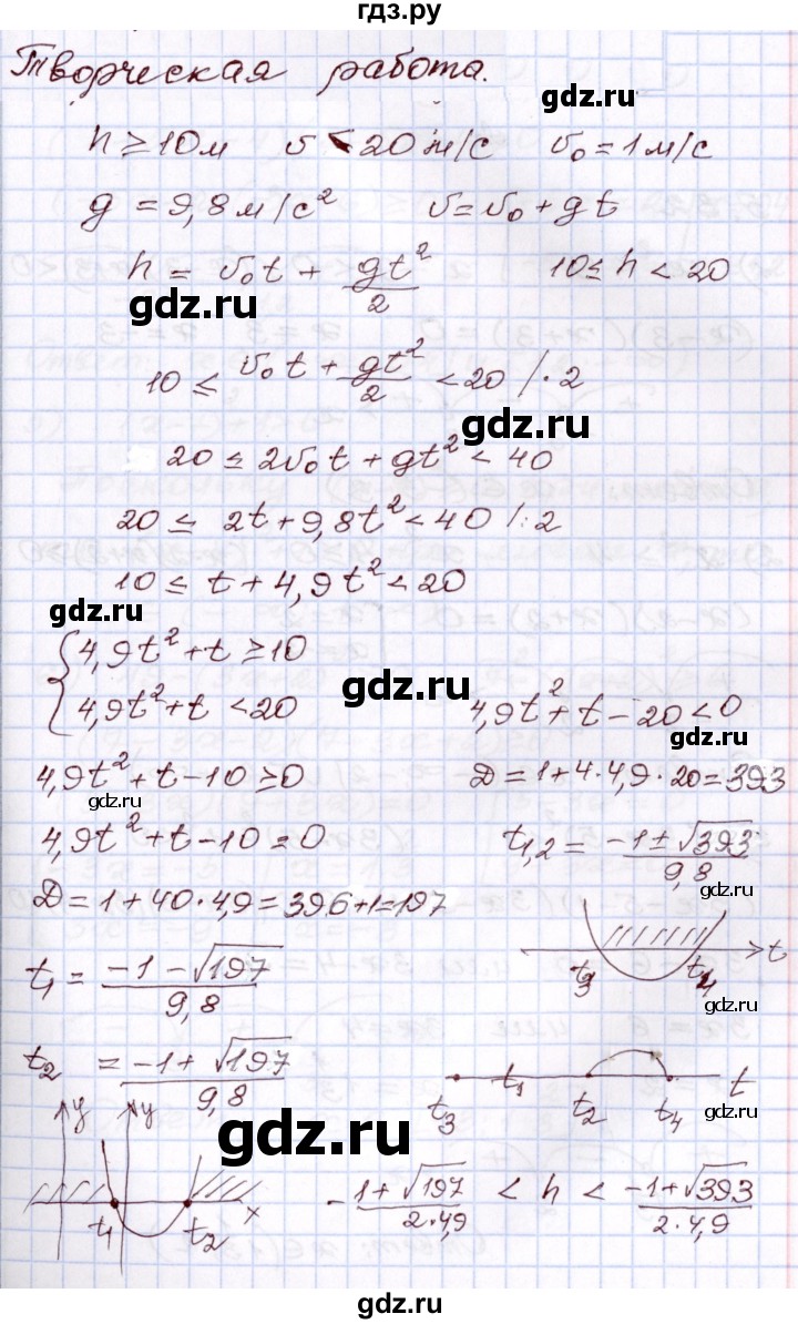 ГДЗ по алгебре 8 класс Шыныбеков   творческая работа - стр.159, Решебник