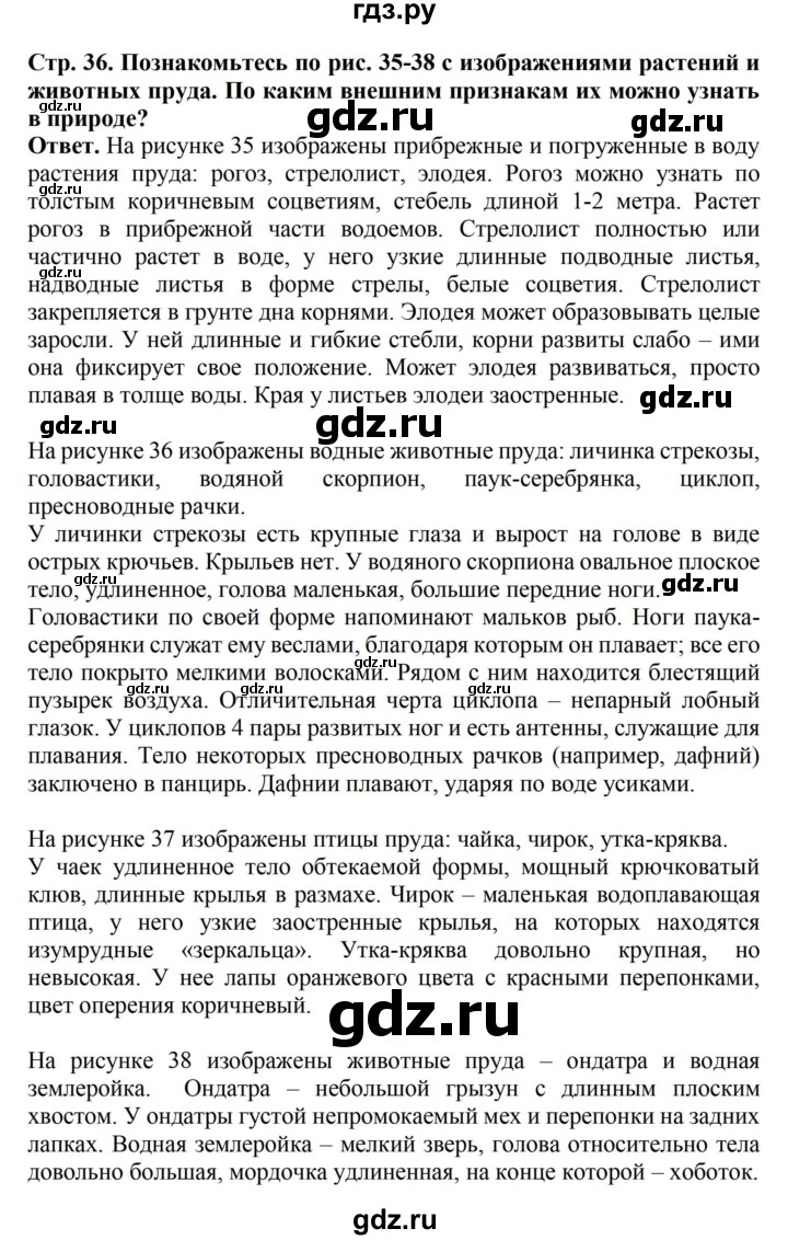 ГДЗ по биологии 6 класс Никишов   страница - 36, Решебник