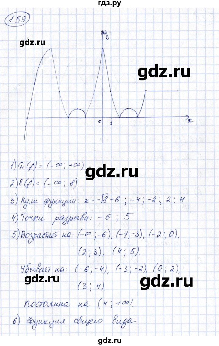ГДЗ по алгебре 10 класс Шыныбеков   раздел 1 - 1.59, Решебник
