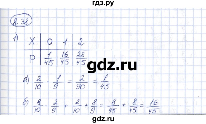 ГДЗ по алгебре 10 класс Шыныбеков   раздел 8 - 8.38, Решебник