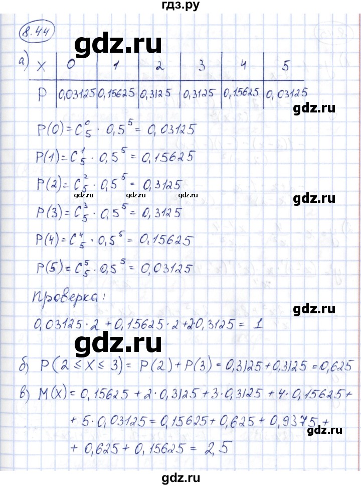 ГДЗ по алгебре 10 класс Шыныбеков   раздел 8 - 8.44, Решебник