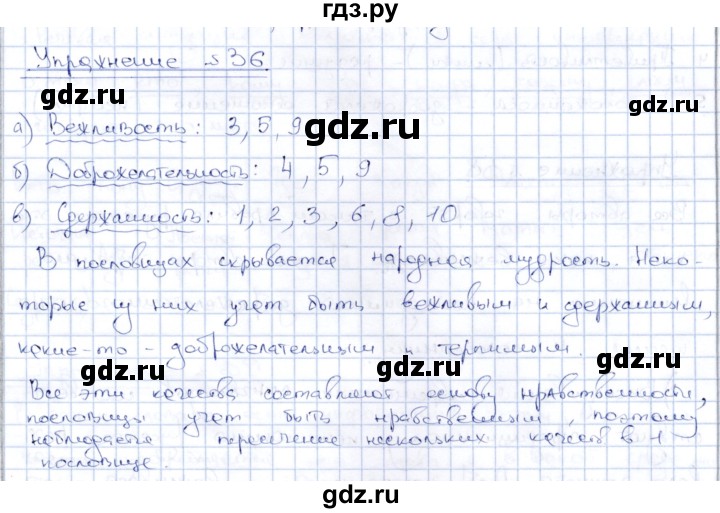 ГДЗ по русскому языку 8 класс Александрова   упражнение - 36, Решебник