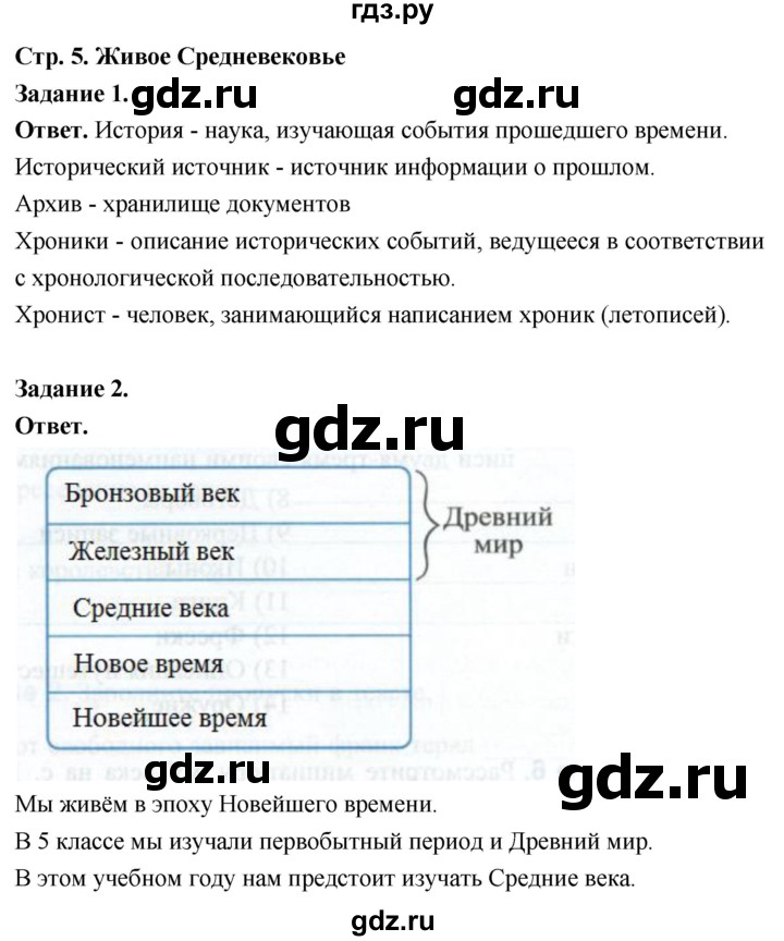 ГДЗ по истории 6 класс Чернова рабочая тетрадь Средние века (Агибалов)  страница - 5, Решебник 2024