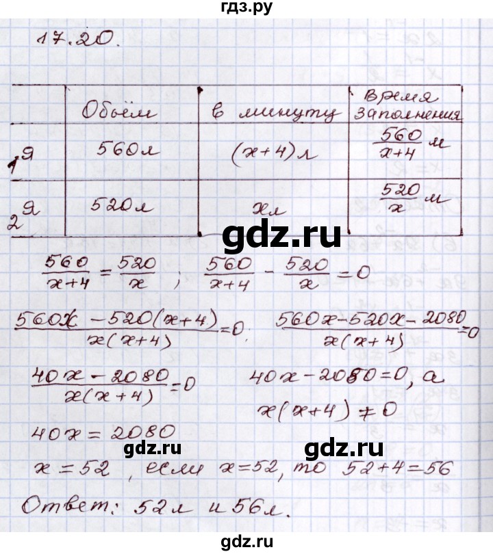 ГДЗ по алгебре 8 класс Мордкович   §17 - 17.20, Решебник