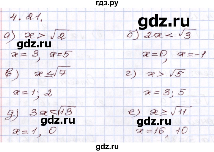 ГДЗ по алгебре 8 класс Мордкович   §4 - 4.21, Решебник