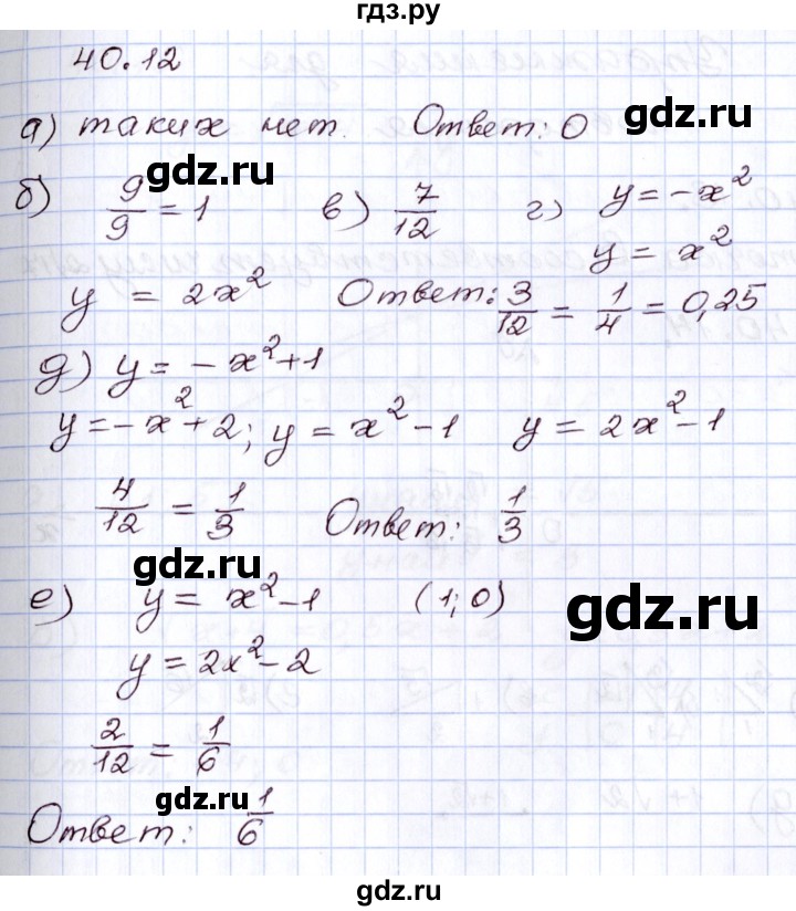 ГДЗ по алгебре 8 класс Мордкович   §40 - 40.12, Решебник