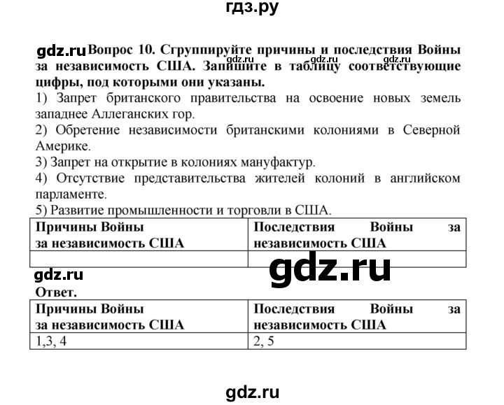 ГДЗ по истории 8 класс Стецюра рабочая тетрадь История нового времени (Загладин)  раздел 2 - 10, Решебник 2024