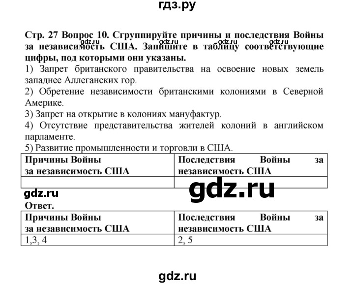 ГДЗ по истории 8 класс Стецюра рабочая тетрадь История нового времени (Загладин)  раздел 2 - 10, Решебник 2020