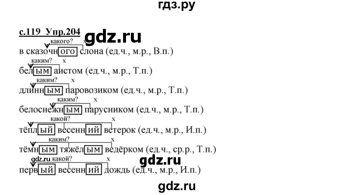 ГДЗ по русскому языку 4 класс Кибирева   часть 1. страница - 119, Решебник №1
